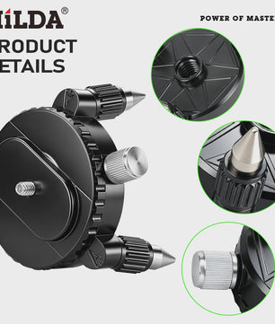 HILDA 360° Roterende Laserwaterpas Beugel met Verstelbare Basis en 1/4" & 5/8" Schroef voor Statief