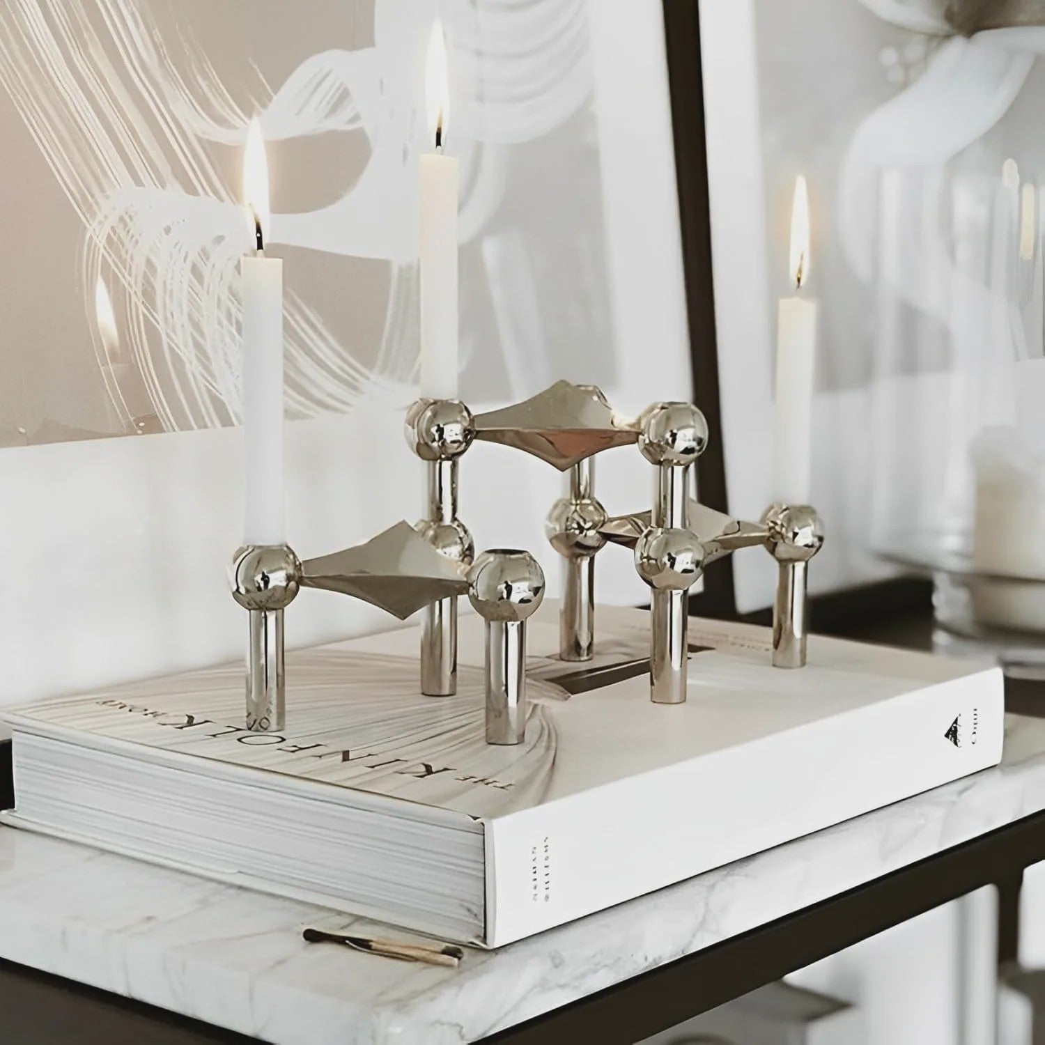 Modulaire Metalen Kandelaar - Geometric & Verstelbaar voor Tafel & Bruiloft