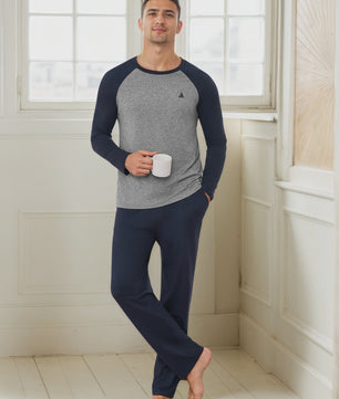Heren Lange Katoenen Pyjama Set - Comfortabel Loungewear voor Alle Seizoenen