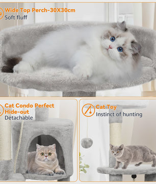 Luxe Kattenboom met Krabpalen, Huisje en Speeltjes - Multi-Level Kattenhuis