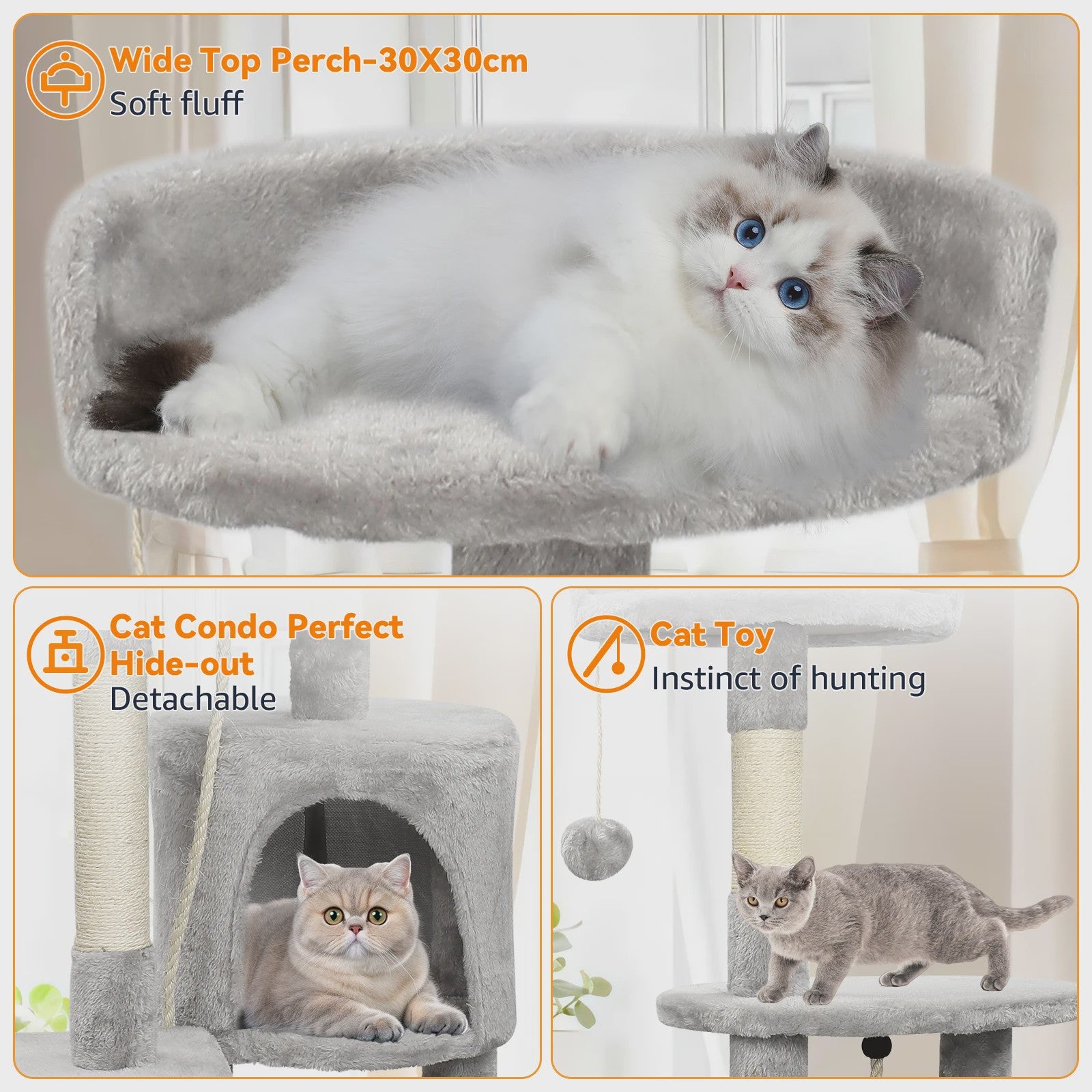 Luxe Kattenboom met Krabpalen, Huisje en Speeltjes - Multi-Level Kattenhuis