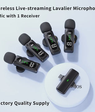 Draadloze Lavalier Microfoon Set - Mini Microfoon voor iPhone & Android - 4 Mic Opnames