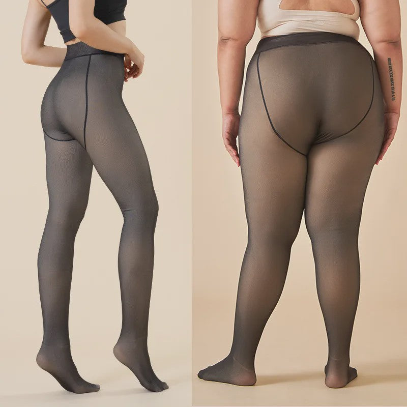 Dikke Thermische Panty - Warm, Sexy & Transparant met Hoge Taille