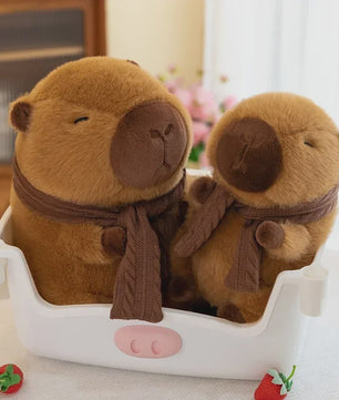 Knuffel Capybara met Sjaal - Zacht Pluche Dier Speelgoed (25-30CM)