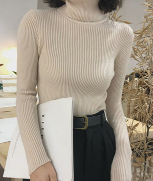 Dames Gebreide Turtleneck Trui - Slim Fit Koreaans Stijl | Herfst & Winter Collectie