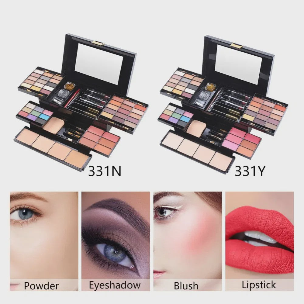 Professionele Make-up Set: Uitgebreid Palet met Oogschaduw, Foundation, Blush en meer - Complete Cosmetica Koffer