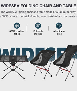 Lichtgewicht Opvouwbare Campingstoel en Tafel Set - Outdoor, Picnic, Reizen