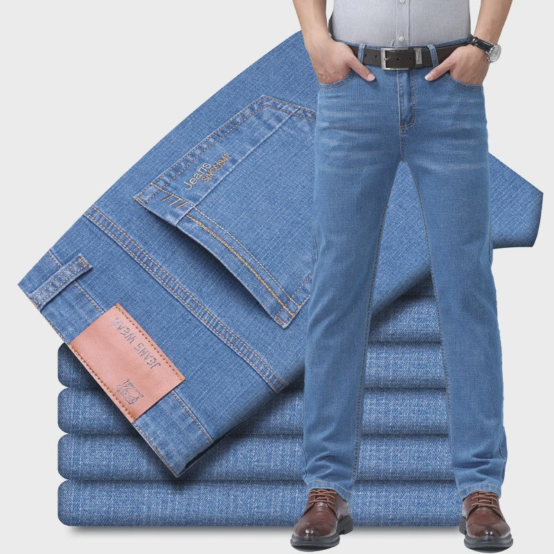 Heren Jeans - Rechte Pasvorm, Zomerse Stijl, Zakelijk & Casual