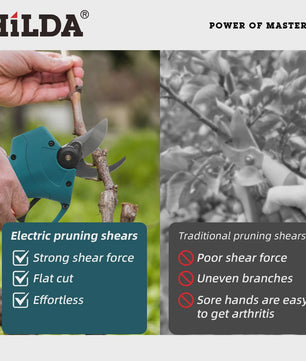 HILDA Accu Snoeischaar - Krachtige Snoeischaar voor Tuin en Fruitbomen (500W, Borstelloze Motor)