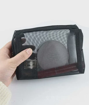 Transparante Mesh Make-up Tas met Rits - Organizer voor Cosmetica en Toiletartikelen