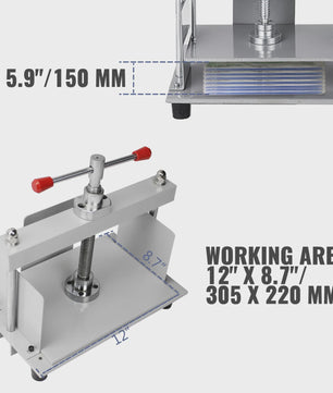 Handmatige Papierpers Machine 30.5x22 cm - Robuust Staal voor Boekbinden & Papierproductie