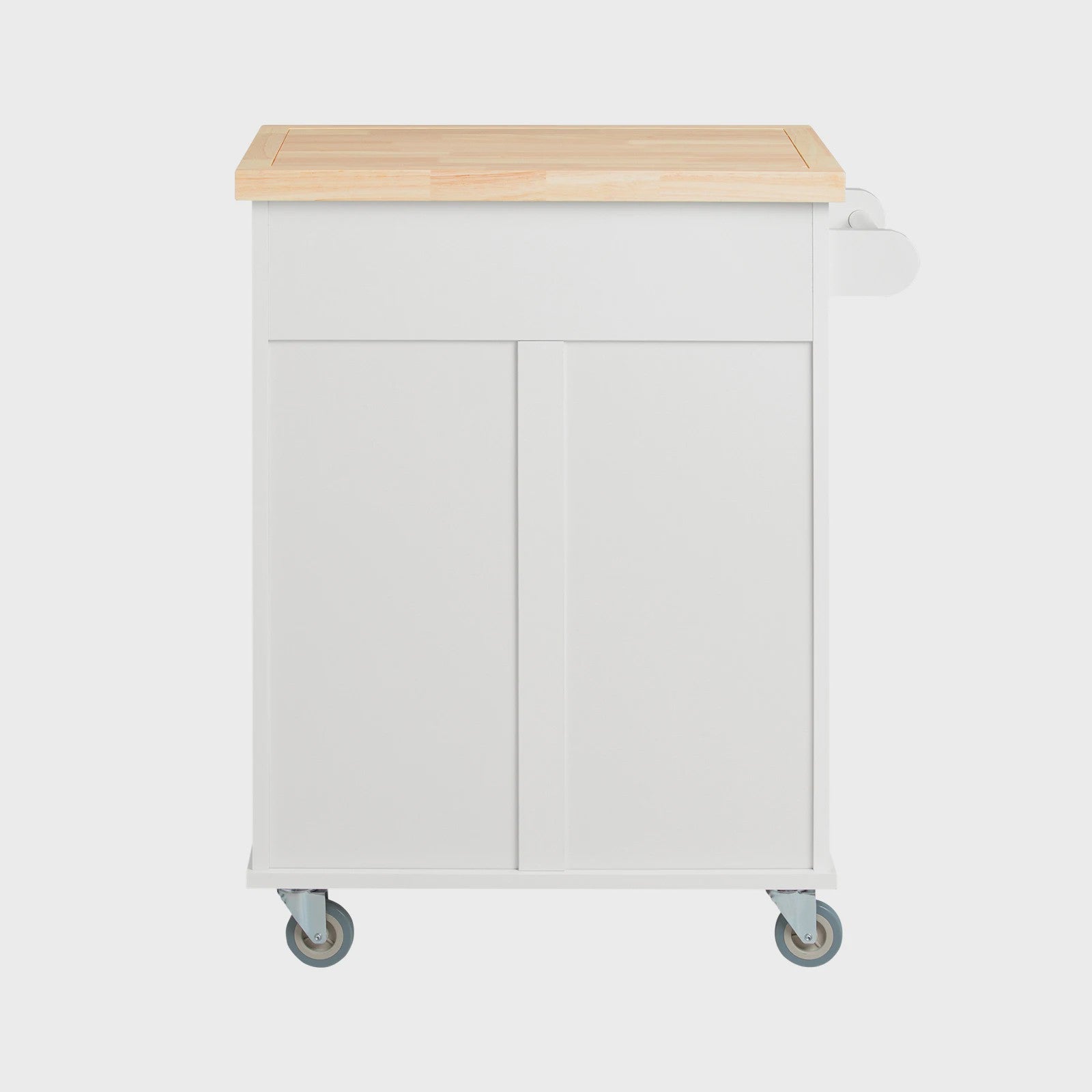 SoBuy Keukenwagen met Werkblad en Opbergruimte - Wit/Naturel
