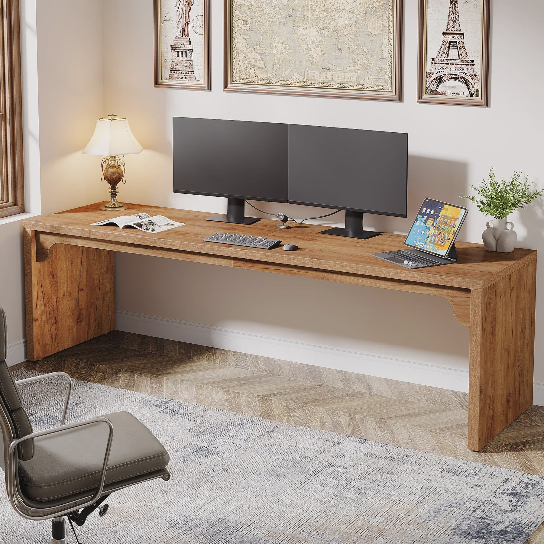 Dubbel Bureau 180cm Breed - Ruim Werkbureau voor Kantoor of Thuis - PC Tafel - Eettafel