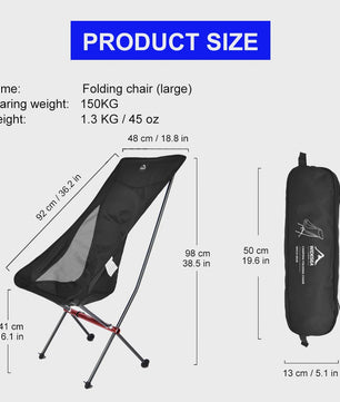 Widesea Opvouwbare Campingstoel - Lichtgewicht Aluminium & Duurzaam 600D Stof