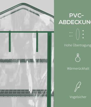 Outsunny Verrijdbare Kweekkas met 4 etages en PVC-hoes