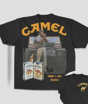 Retro Camel Cigarettes T-Shirt - Vintage Oversized Unisex Kleding