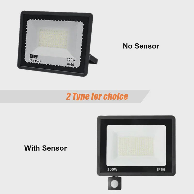 Waterdichte LED Floodlight met PIR Bewegingssensor - 10W tot 100W
