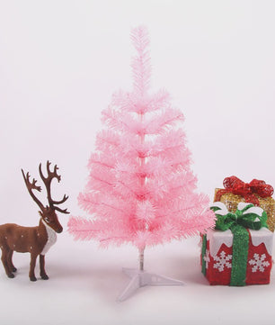 Kerstboom 60cm PVC - Decoratieve Mini Kerstboom voor Bureau of Tafel (Groen, Roze, Wit Sneeuw)