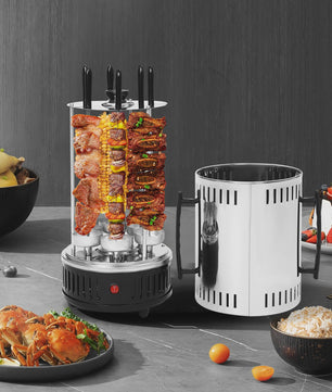 Verticale Elektrische Grill met Rotisserie - 1000W, Rookvrij, 5/6 Spiesjes