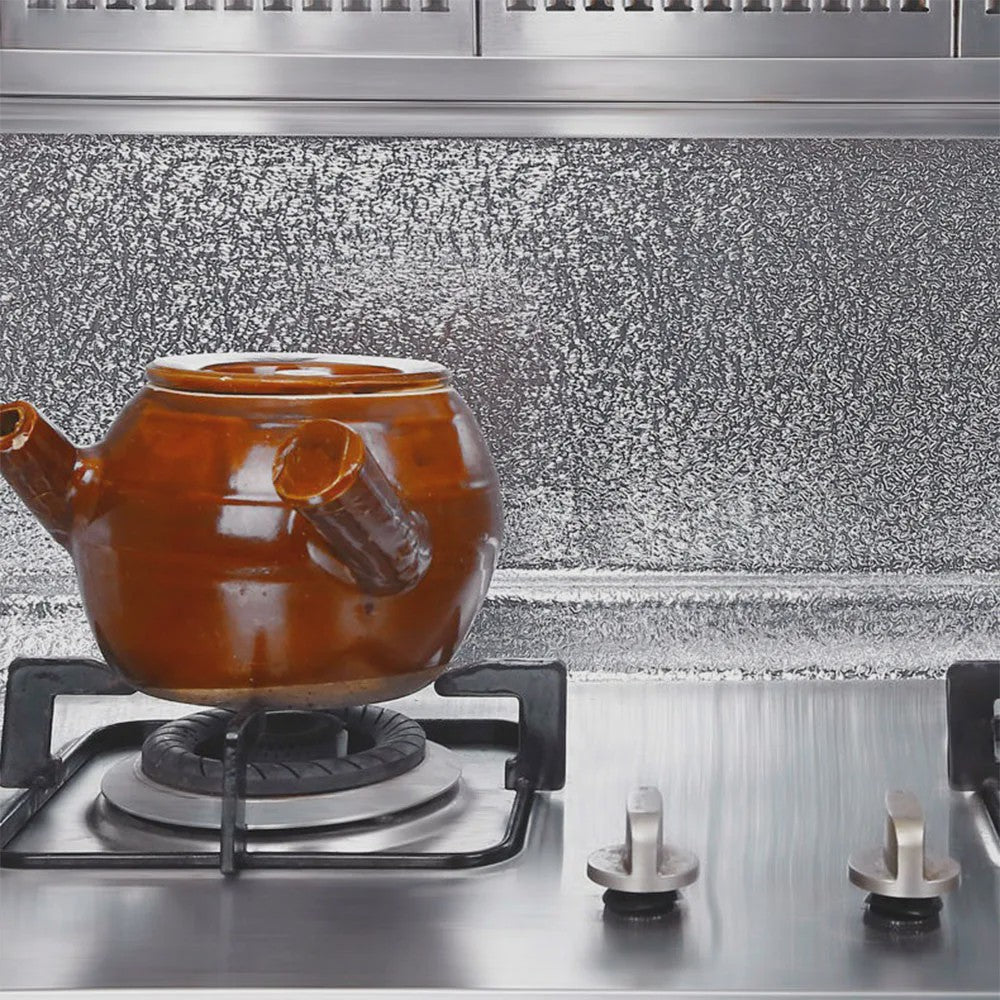 Keuken Sticker - Hittebestendig, Waterdicht & Oliebestendig - Aluminium Folie Look