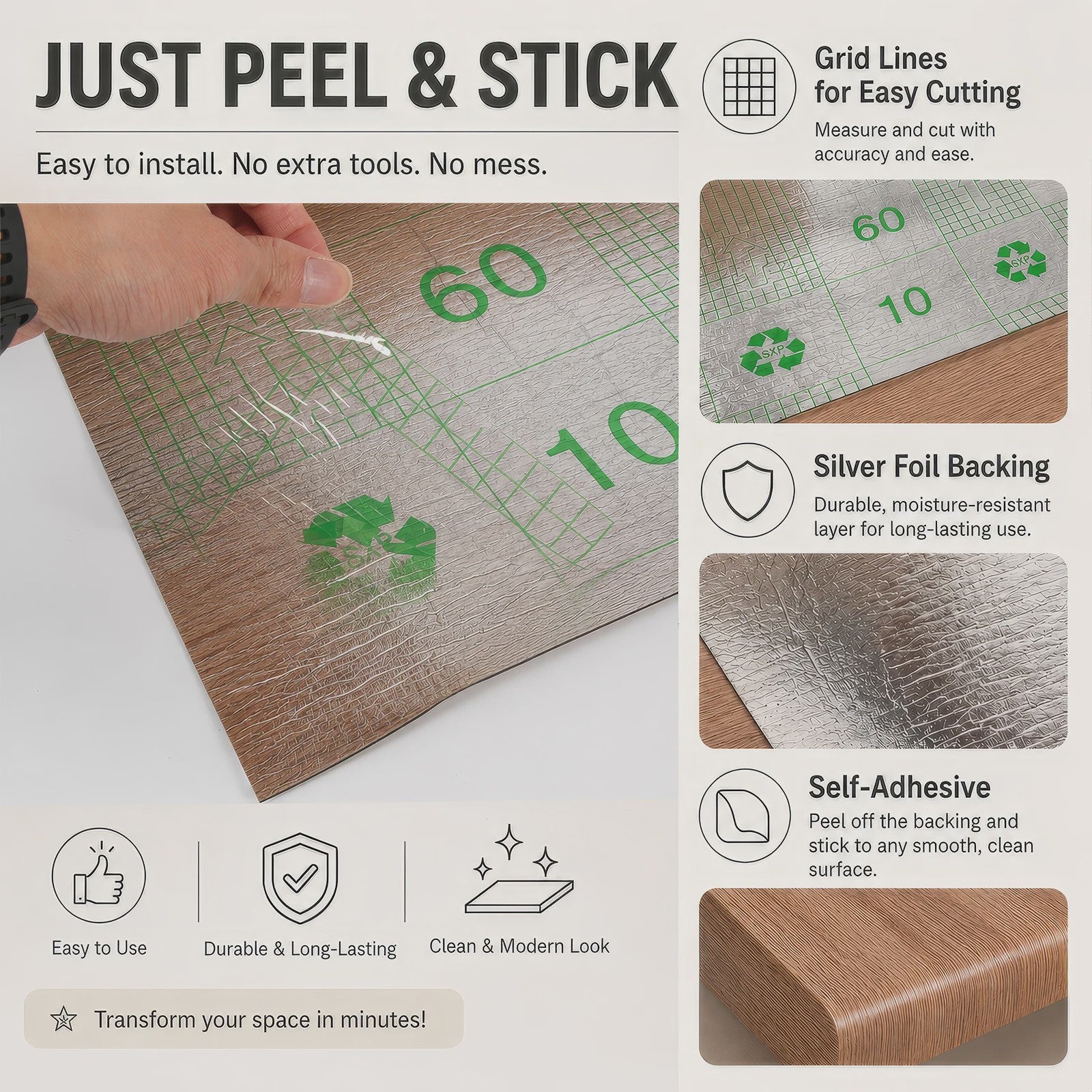 Oak Houtnerf Behang - Zelfklevend, Waterdicht & Krasbestendig - 40cm x 3m