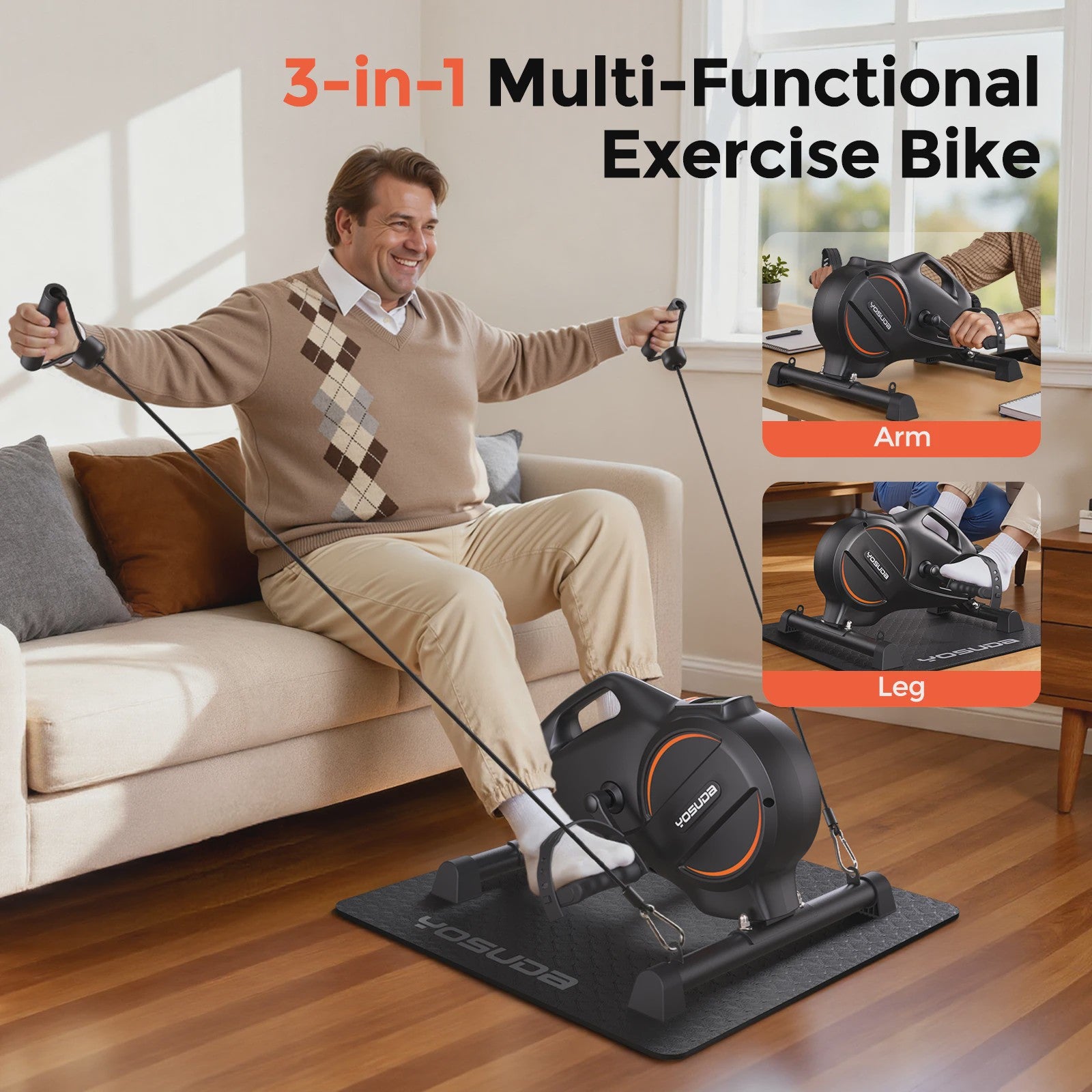 Yosuda UB2 Onder-Desk Hometrainer - Compact, Stil & Draagbaar met 16 Weerstandsniveaus