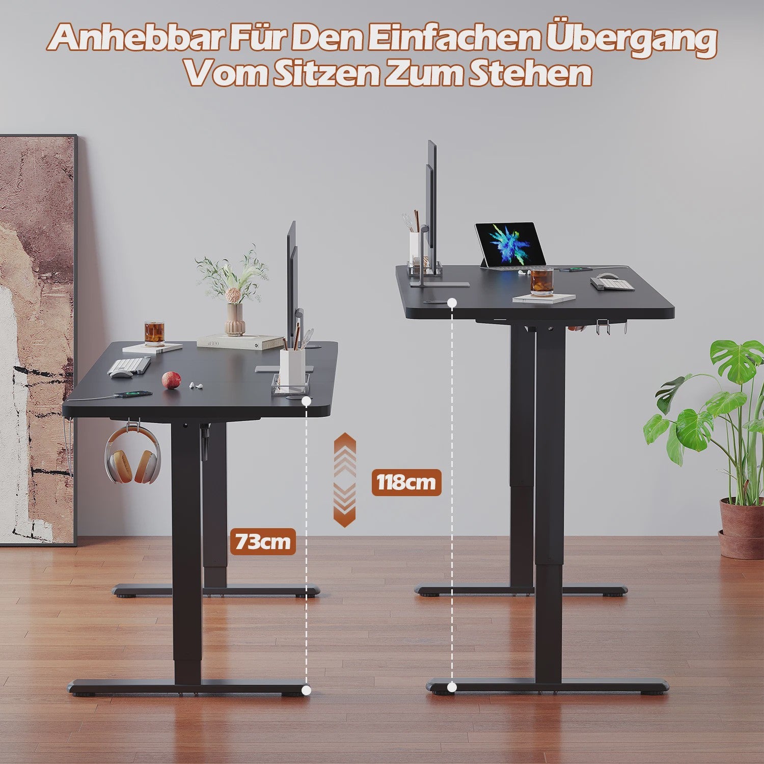 Elektrisch In Hoogte Verstelbaar Bureau met USB Poort - Sta-Zit Computerbureau