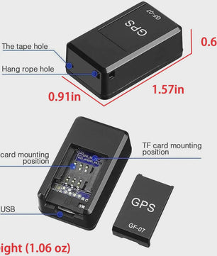 GF07 Mini GPS Tracker met Magnetische Bevestiging en SOS Alarm - Real-time Voertuig Tracing