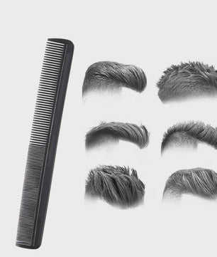 5x Carbon Fiber Kapperskam - Brede Tanden voor Styling & Hittebestendig