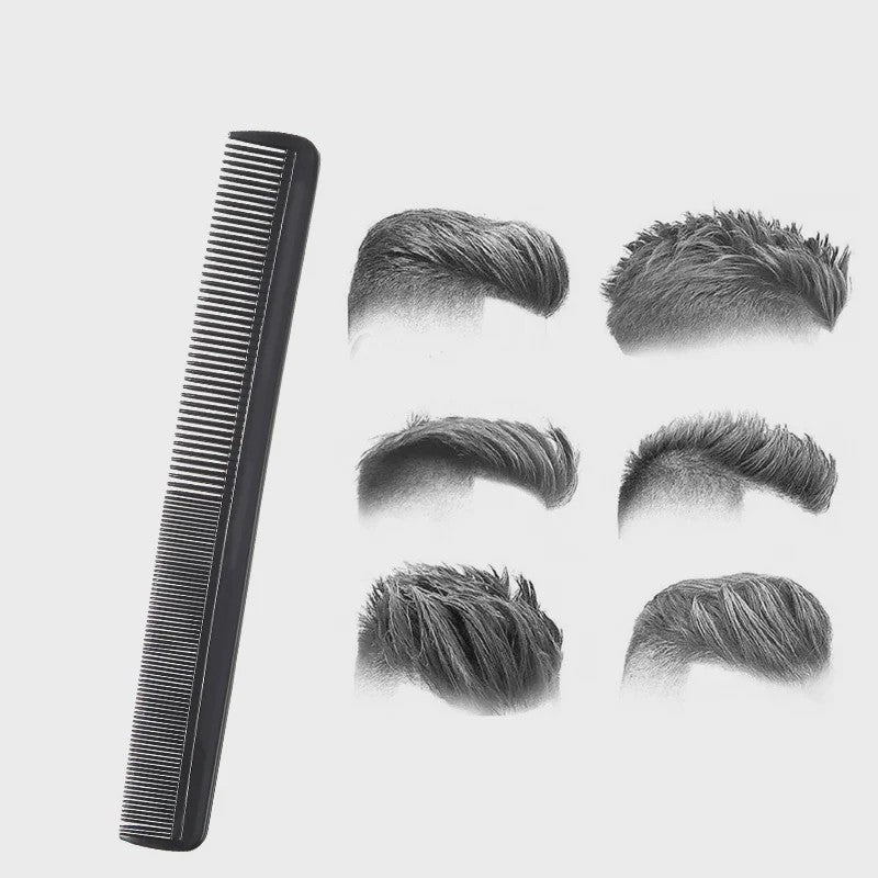 5x Carbon Fiber Kapperskam - Brede Tanden voor Styling & Hittebestendig