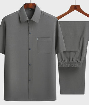 Zomer Heren Casual Set: Stijlvolle Shirt & Broek Combinatie