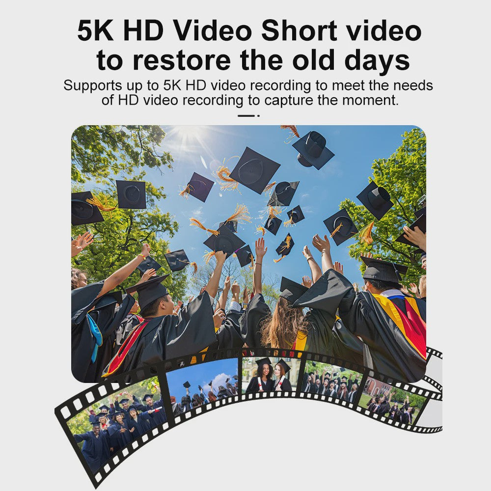 Ourlife Compacte 5K Digitale Camera: 75MP, 18x Zoom, Flip Screen, WiFi & Vlog Functies