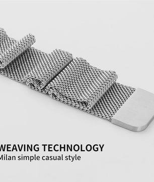 Milanese Band voor Apple Watch Ultra 2/3 49mm & Series 1-11 (38-45mm) - Roestvrij Staal, Magnetische Sluiting