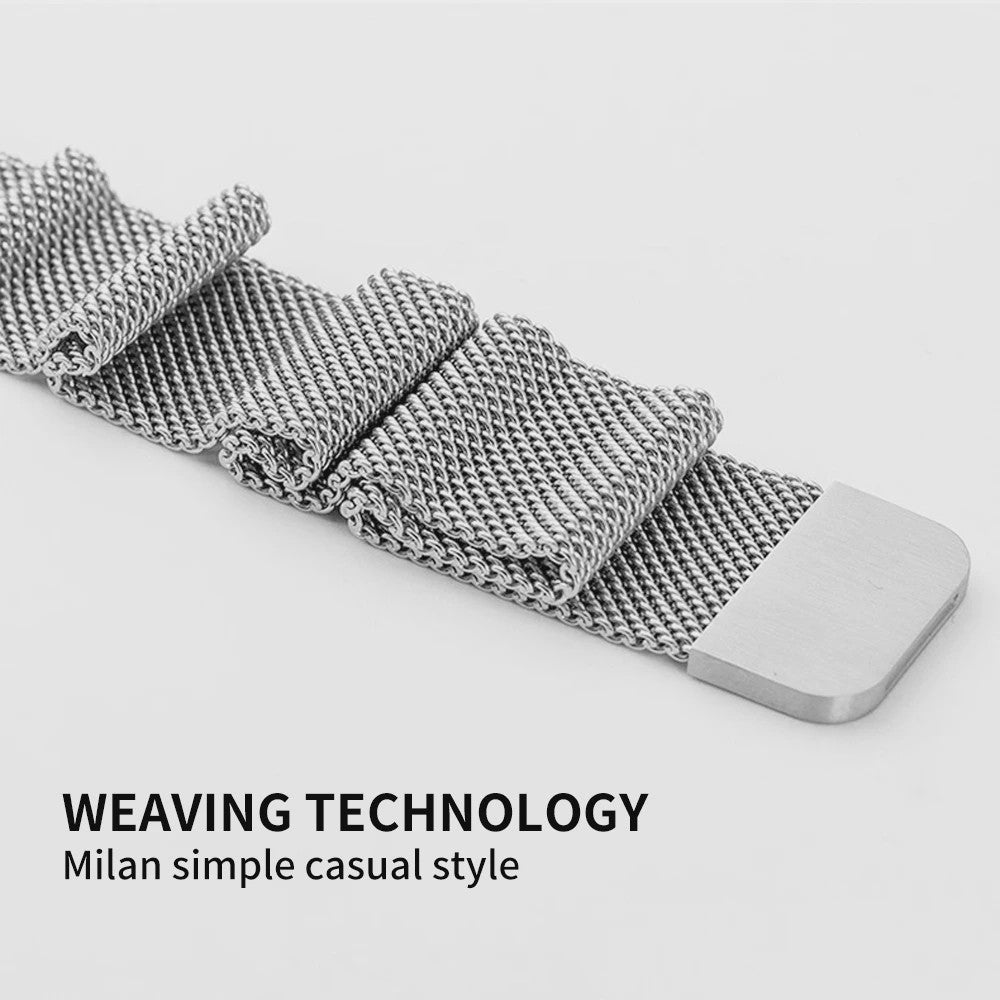 Milanese Band voor Apple Watch Ultra 2/3 49mm & Series 1-11 (38-45mm) - Roestvrij Staal, Magnetische Sluiting