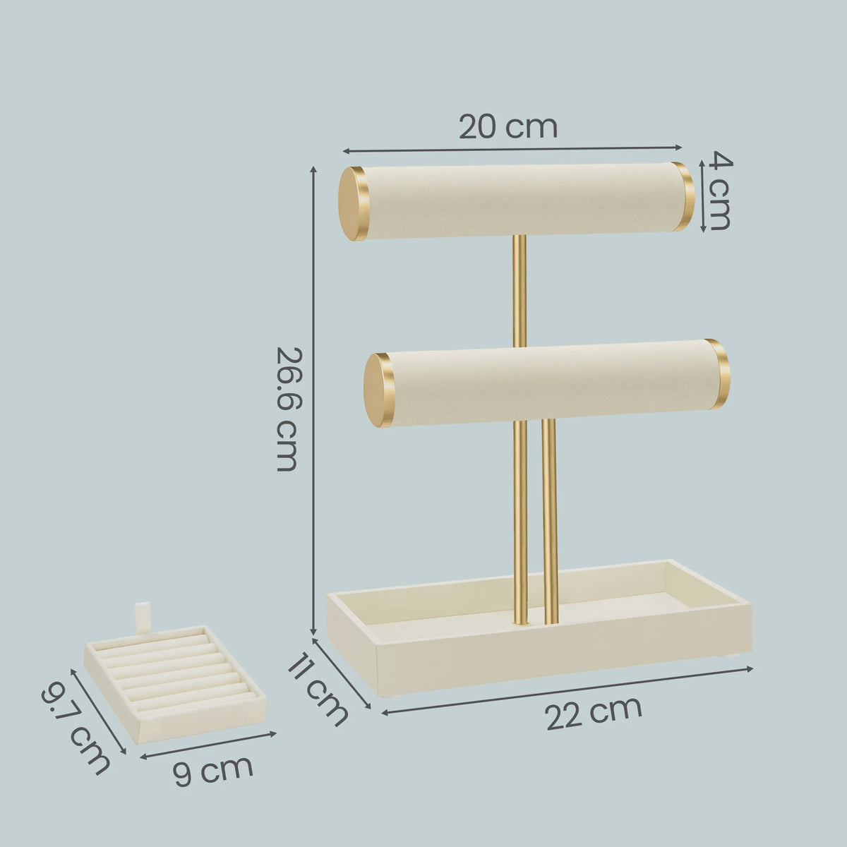 SONGMICS Sieraden Organizer met 3 etages en fluwelen afwerking
