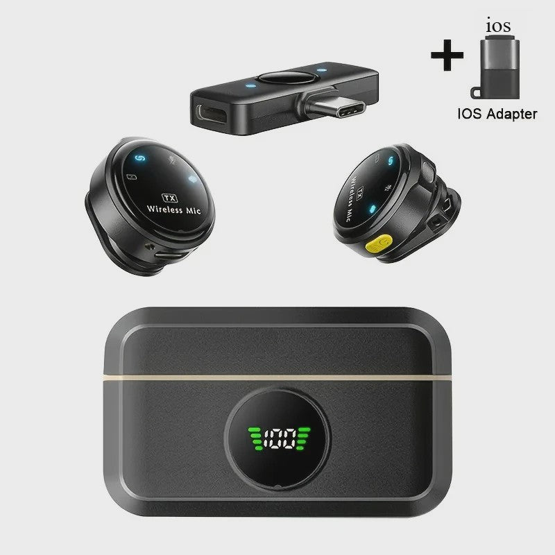 Draadloze Lavalier Microfoon met Noise Cancelling voor Telefoon, iPhone, Laptop - Ideaal voor Video-opnames en Vergaderingen