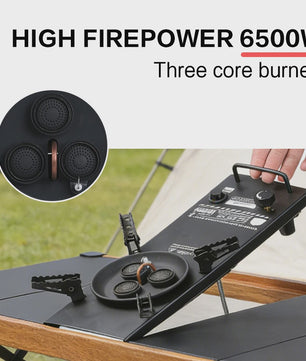Pandatour Camping IGT Gasfornuis - Krachtige 6500W Draagbare Brander voor Buiten