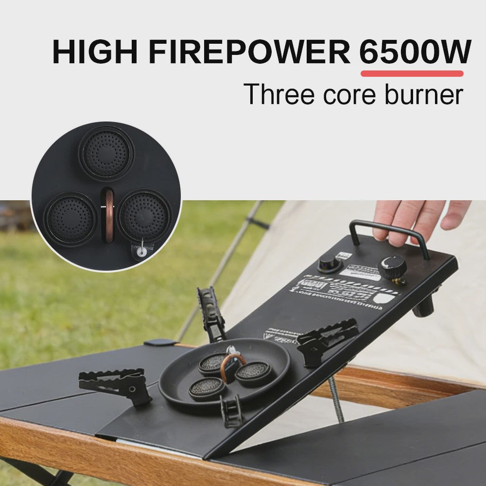 Pandatour Camping IGT Gasfornuis - Krachtige 6500W Draagbare Brander voor Buiten