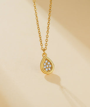Minimalistische Waterdruppel Hanger Ketting - Roestvrij Staal Sieraden voor Dames