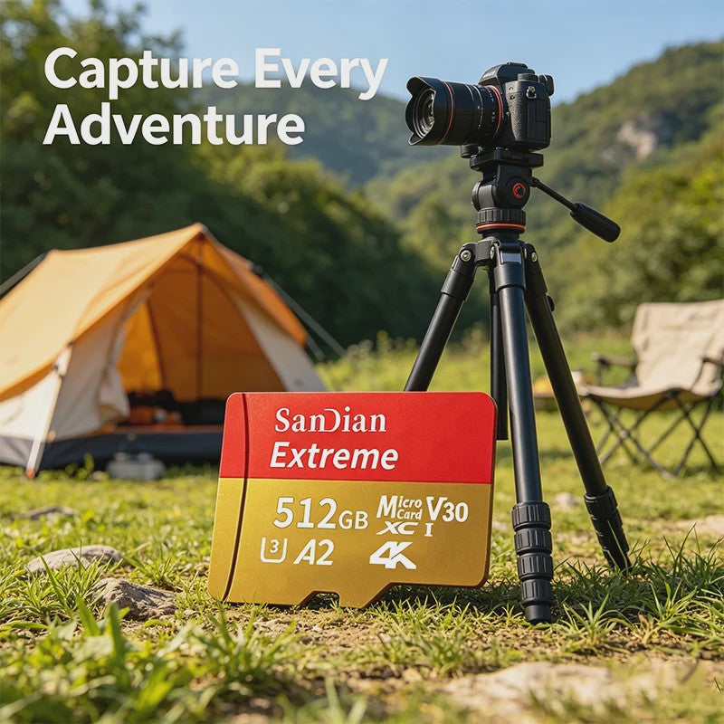 SanDian Extreme Micro SDXC Kaart - V30, Class 10, A2 - Hoge Capaciteit voor Telefoon, Camera, Drone