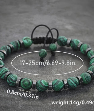 Stijlvolle Malachiet Armband - Natuursteen Kralen voor Dames & Heren