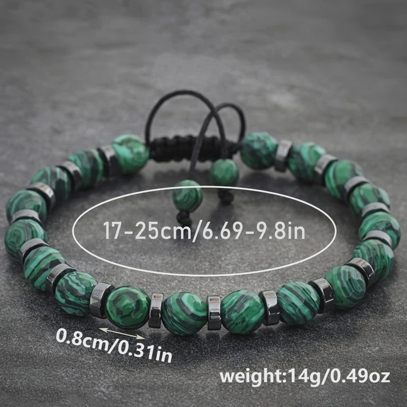 Stijlvolle Malachiet Armband - Natuursteen Kralen voor Dames & Heren