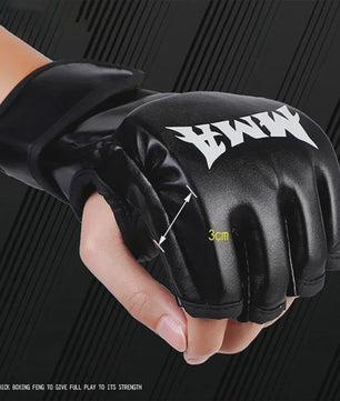 Professionele Half Vinger Bokshandschoenen Leer met Kussen voor Volwassenen - Sanda, UFC, Zandzak Training