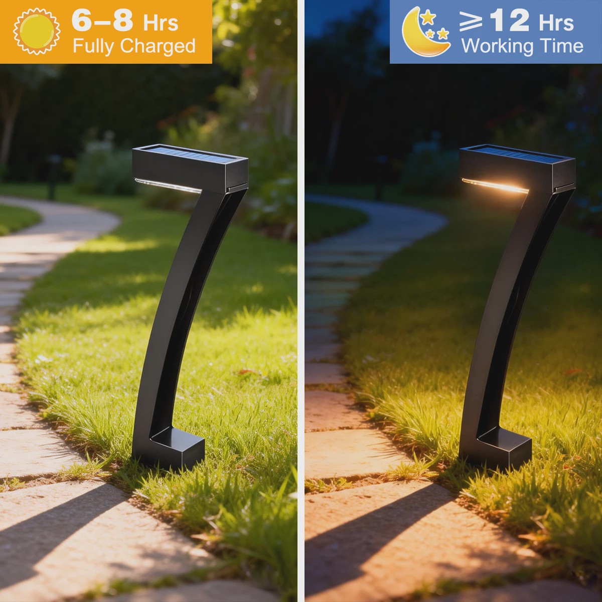 Moderne Solar Tuinverlichting 7-Vorm - Waterdicht IP65 - Automatisch AAN/UIT
