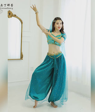 Prinses Jasmine Kostuum Set - Dans, Cosplay & Bollywood Outfit voor Dames & Meisjes