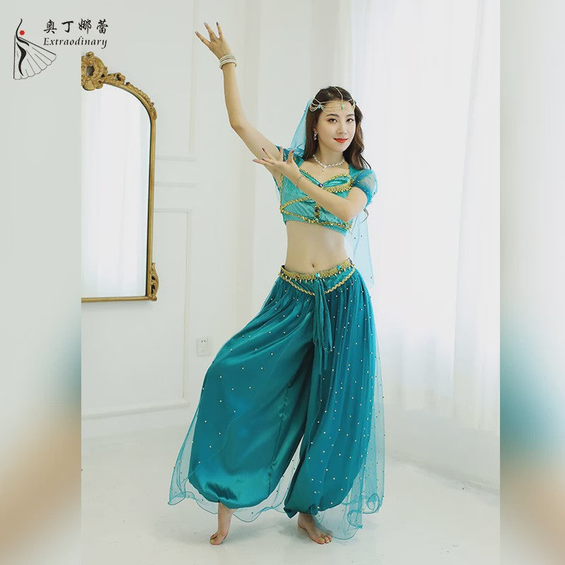 Prinses Jasmine Kostuum Set - Dans, Cosplay & Bollywood Outfit voor Dames & Meisjes