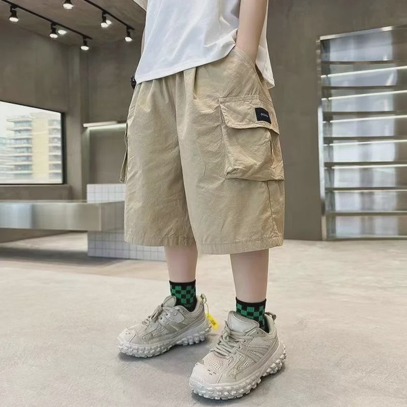 Zomerse Jongens Shorts met Grote Zakken - Katoen, Half Lang - Perfect voor Buiten & Sport (3-14 Jaar)