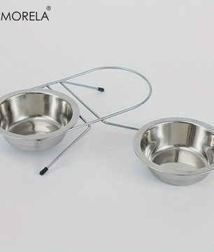 Dubbele RVS Voerbak Station voor Hond en Kat - Antislip Voer- en Waterbak