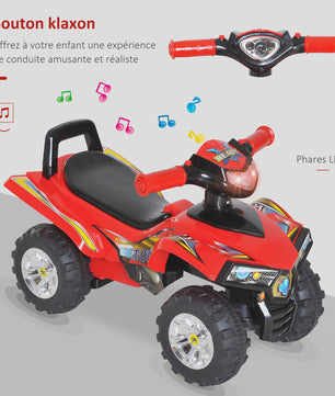 Kinder Loopquad met Licht & Geluid - Rood/Zwart (12-36 mnd)