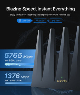 Tenda BE12 Pro WiFi 7 Router: BE7200 Snelheid, Dual 2.5G Poorten & Mesh